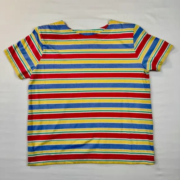 Jaclyn Smith Sport Multicolor Striped Tee Women’s Large 90s Skate Whimsy VTG - Picture 8 of 11